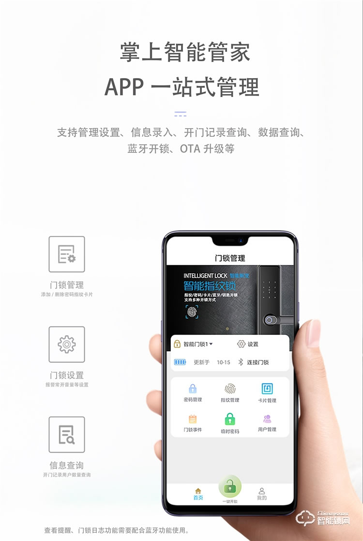 揚(yáng)子智能鎖 S6一握開家用防盜門鎖