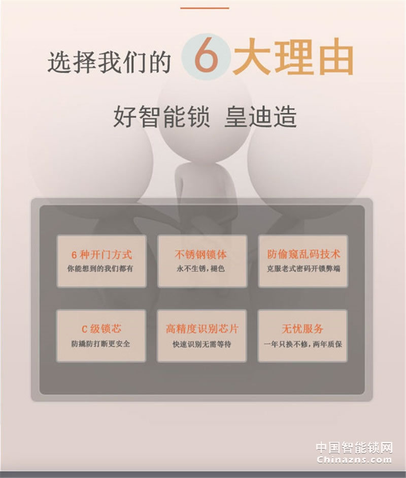 皇迪全自動不銹鋼電子指紋密碼鎖 A4入戶門鎖