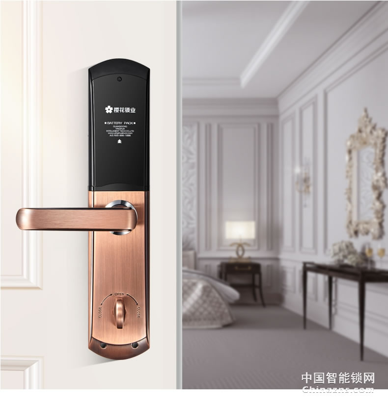 櫻花防小黑盒8088滑蓋指紋鎖 防盜門鎖家用遠程控制大門開鎖智控