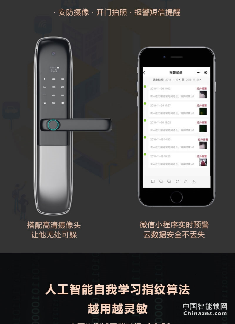 眾享智能指紋鎖 家用防盜門 全自動電子門禁