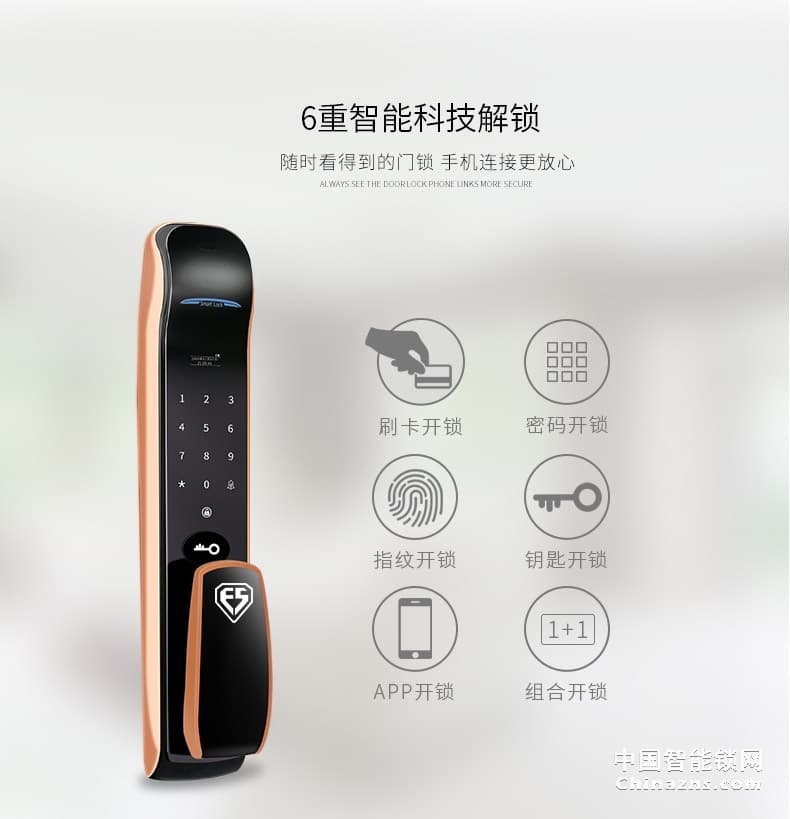 因碩全自動(dòng)指紋鎖 遠(yuǎn)程電子大門鎖 密碼刷卡鎖