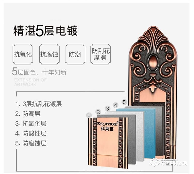 科萊寶別墅大門指紋鎖 智能鎖銅門門鎖 