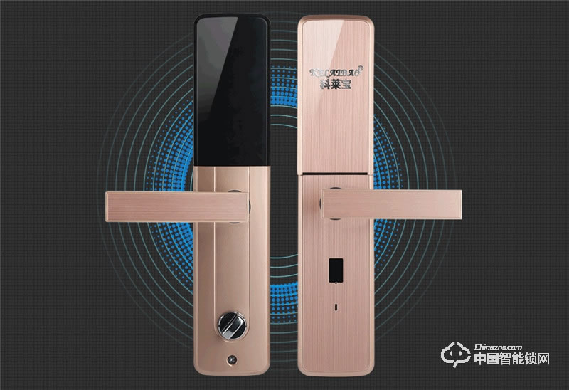 科萊寶 雙系統(tǒng)半導(dǎo)體指紋鎖 鋅合金玫瑰金色 KLB-9008