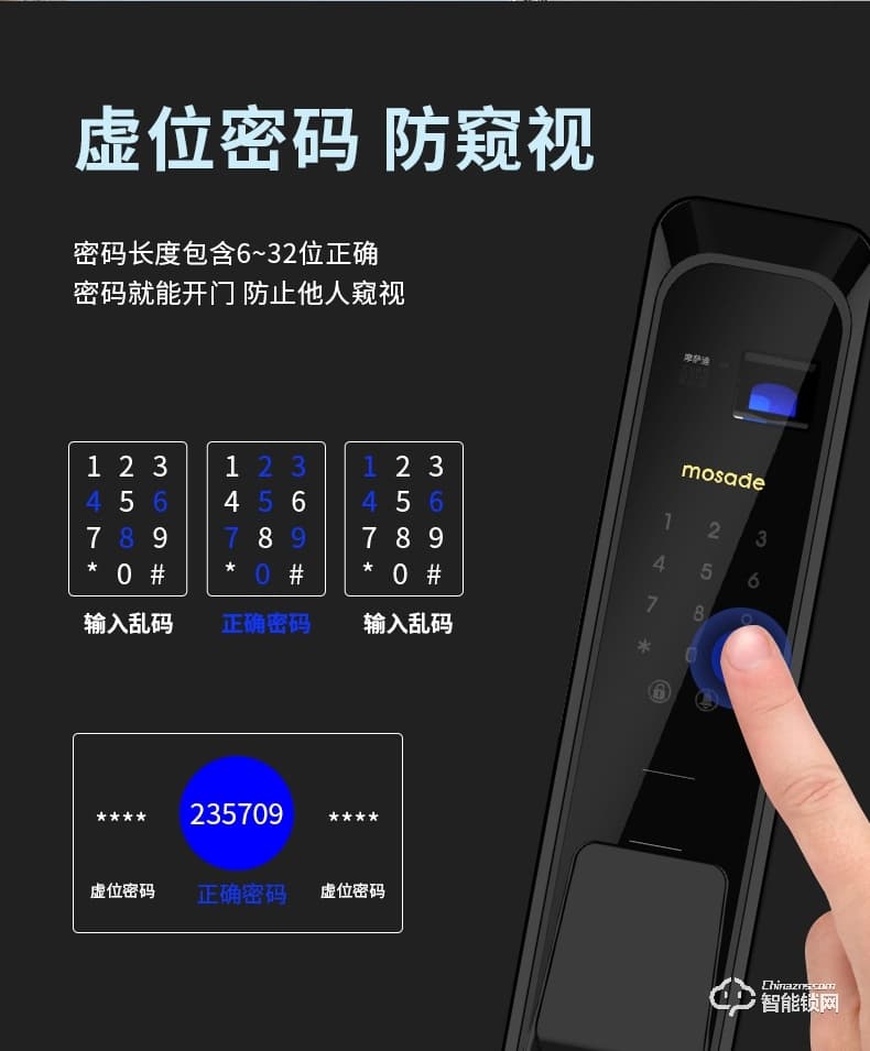 摩薩迪智能鎖 MLA-008全自動指紋鎖密碼鎖