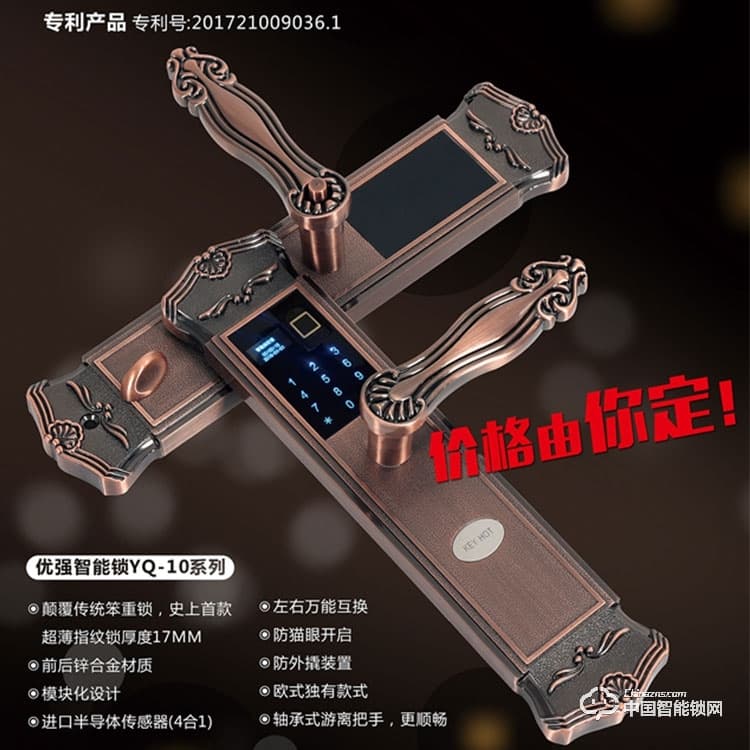 優強YQ-10別墅門鎖 歐式智能鎖 磁卡鎖