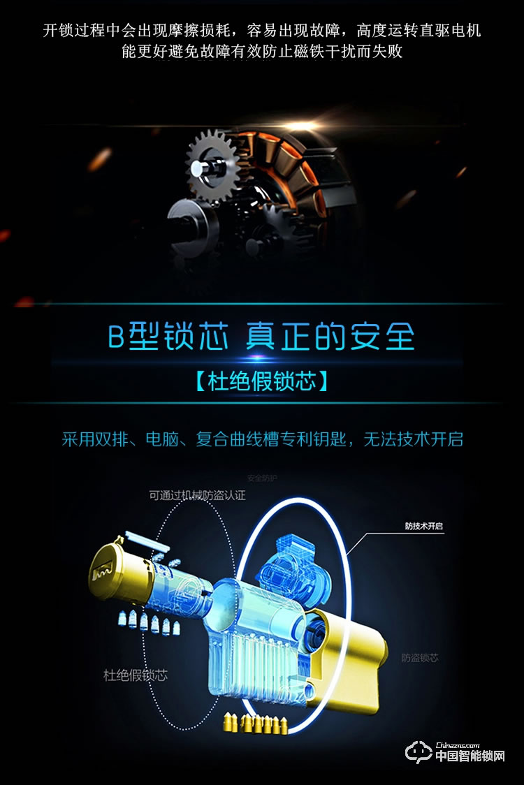 伊派爾滑蓋指紋鎖 智能門鎖電子鎖 防盜門智能鎖