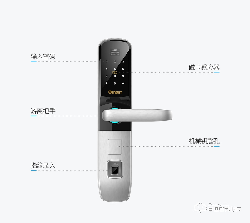 尊爵直板智能指紋鎖 指紋識(shí)別家用防盜門密碼鎖