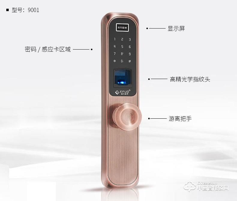 愛而福德指紋鎖 辦公室酒店指紋鎖家用防盜門木門密碼智能門鎖