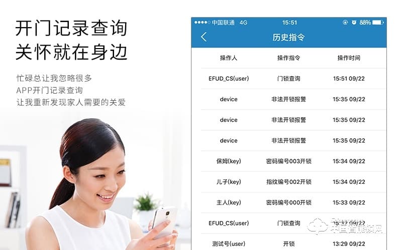 愛而福德指紋鎖 家用防盜門指紋 APP遠程遙刷卡電子門禁鎖