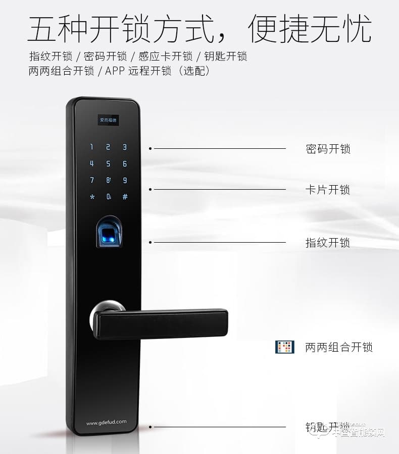 愛而福德指紋鎖 E10家用進戶防盜門指紋密碼感應卡鎖