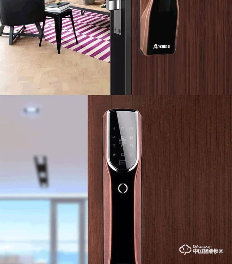 安享指紋鎖 直板指紋密碼鎖 家用防盜門智能鎖