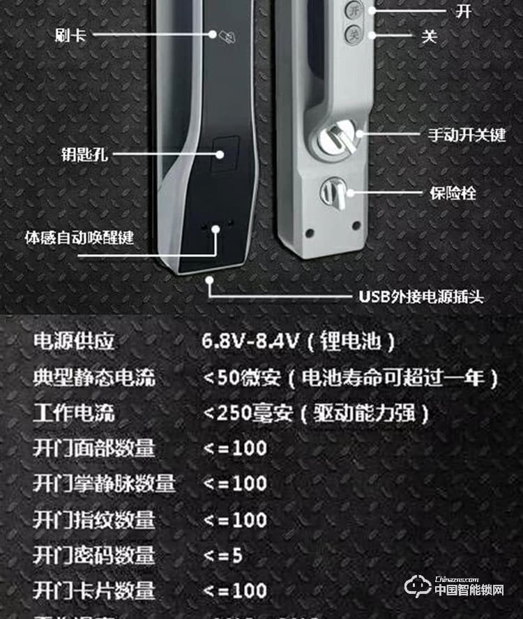 安享指紋鎖 人臉識別智能鎖 家用防盜電子密碼鎖