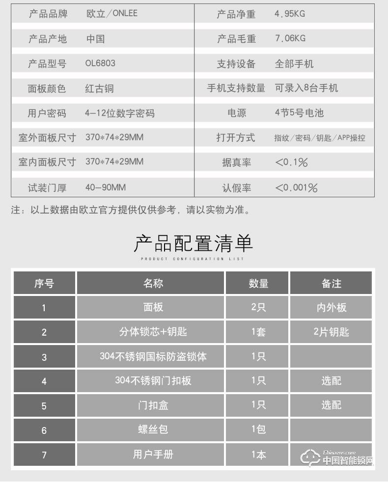 歐立智能鎖 指紋鎖防盜門鎖 密碼智能鎖 家用電子鎖
