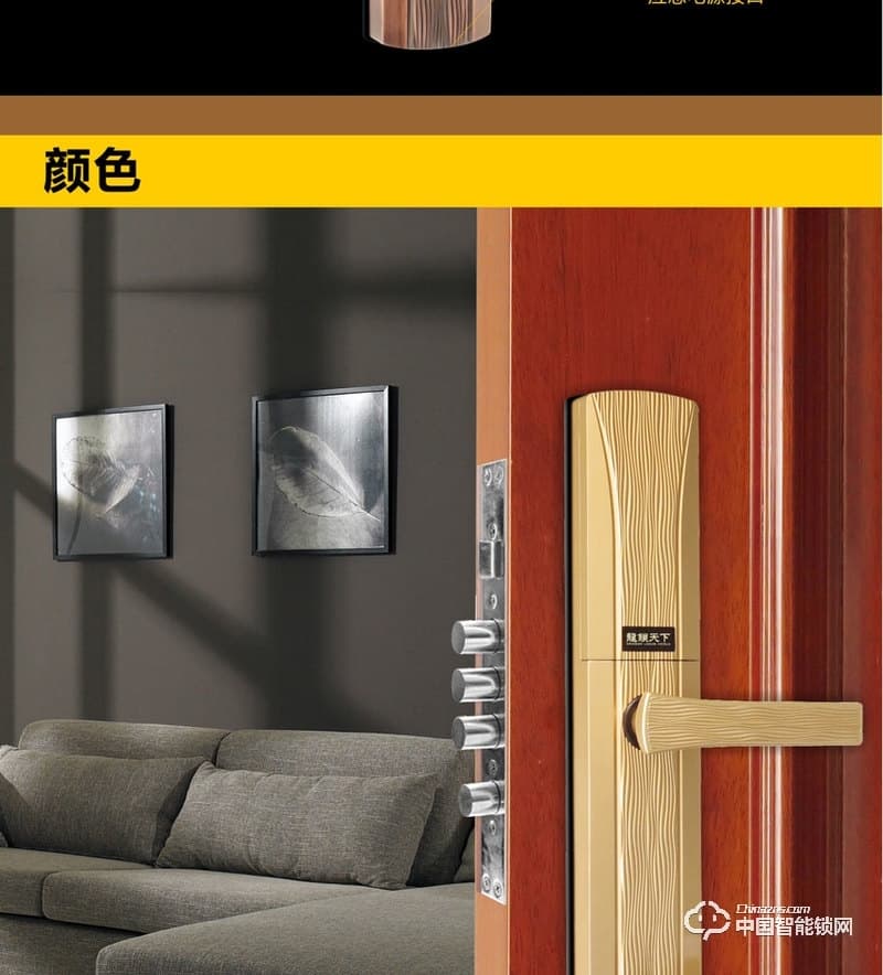 龍鎖天下智能鎖 滑蓋指紋密碼鎖 防盜門智能鎖Z08