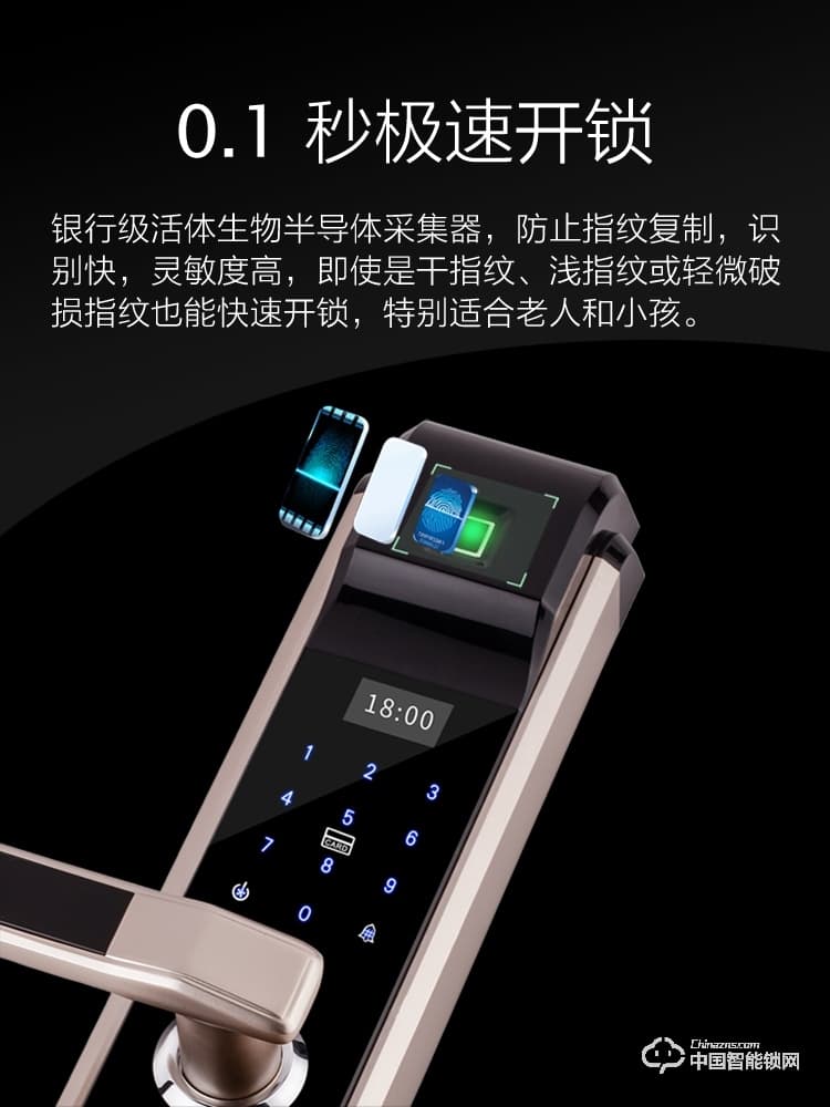 視佳指紋鎖 家用防盜門智能密碼鎖