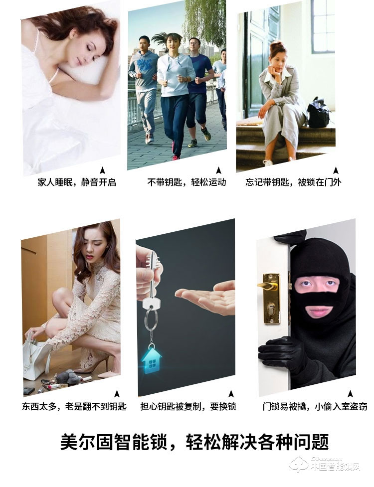 美爾固指紋鎖 家用防盜門鎖密碼鎖電子鎖