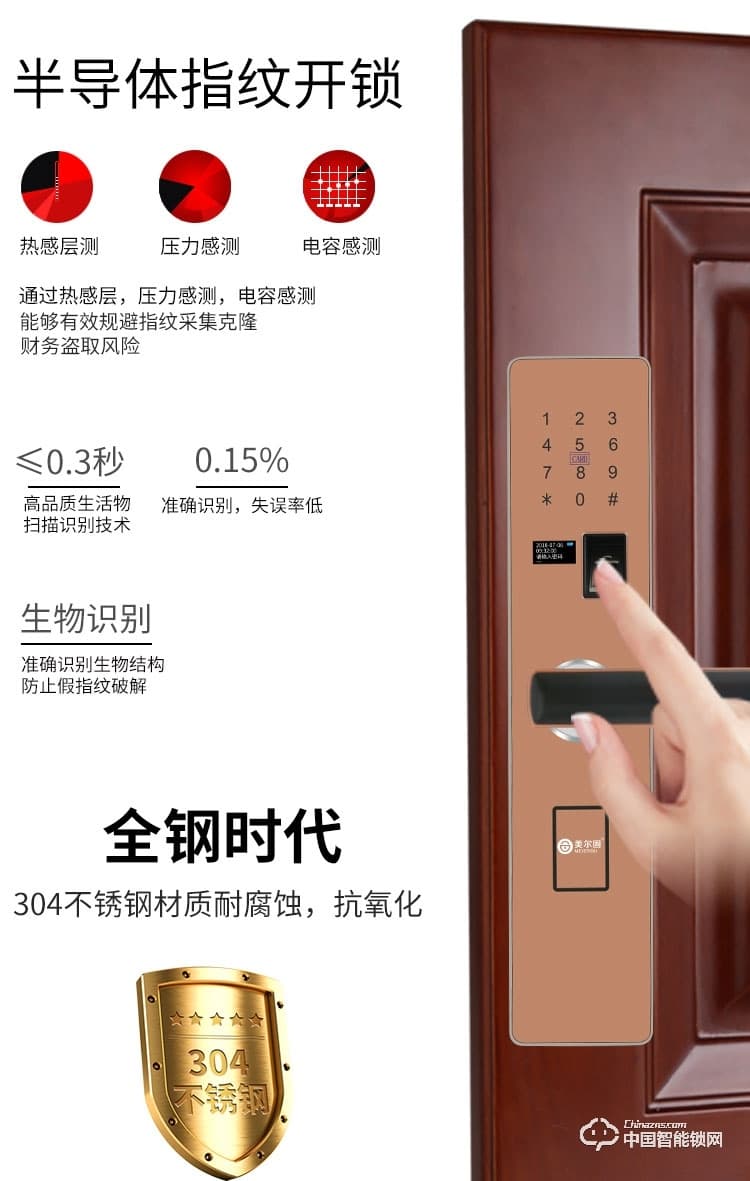 美爾固指紋鎖 電子密碼感應鎖遠程控制鎖