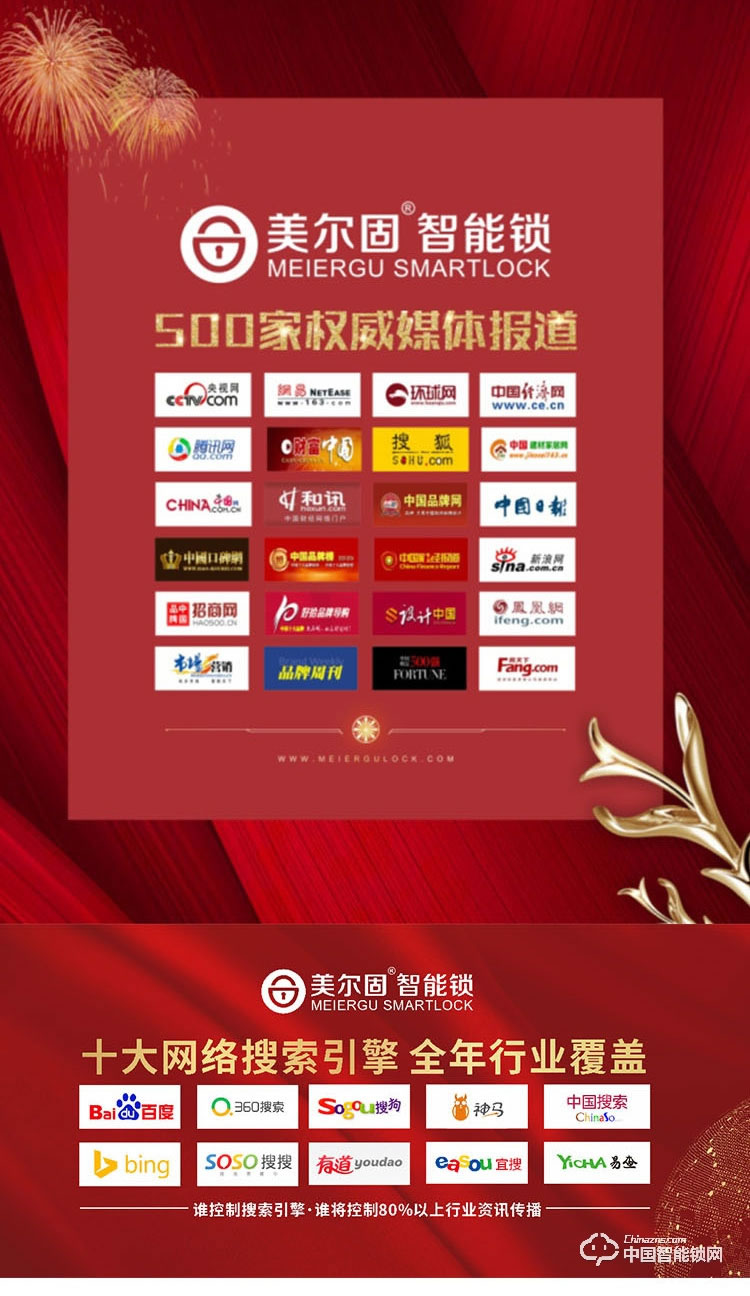 美爾固指紋鎖 大門鎖刷卡鎖遠程遙控智能鎖