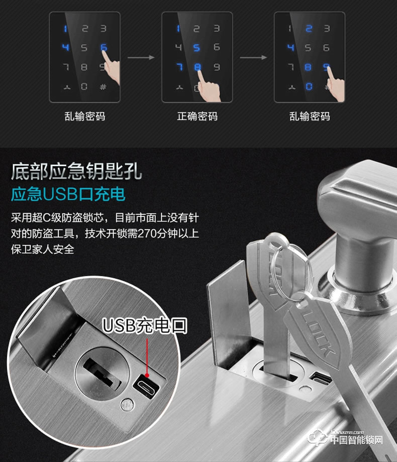 科帝倫智能鎖 半動指紋鎖-B29 萬能互換指紋密碼鎖 全自動指紋密碼鎖