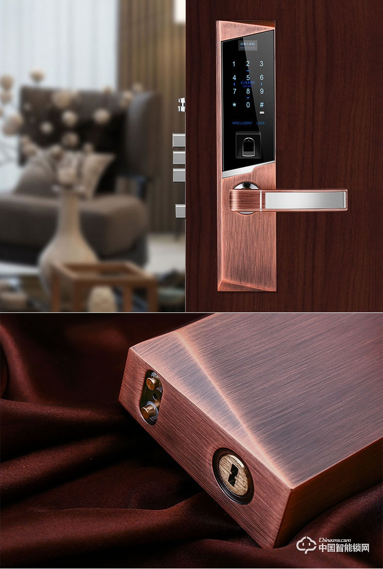 勁圣盾指紋鎖 遠程遙控鎖不銹鋼電子門禁鎖辦公室指紋鎖