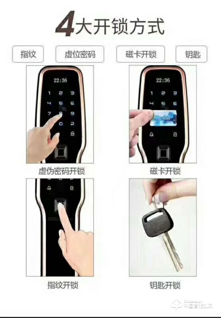 璐興智能鎖 L3007全自動指紋密碼鎖