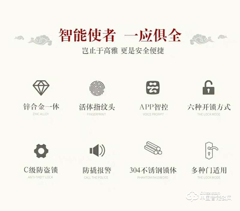 智得利智能鎖 滑蓋指紋密碼鎖 防盜門(mén)智能鎖A-330