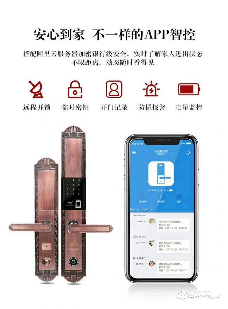 智得利智能鎖 滑蓋指紋密碼鎖 防盜門(mén)智能鎖A-330