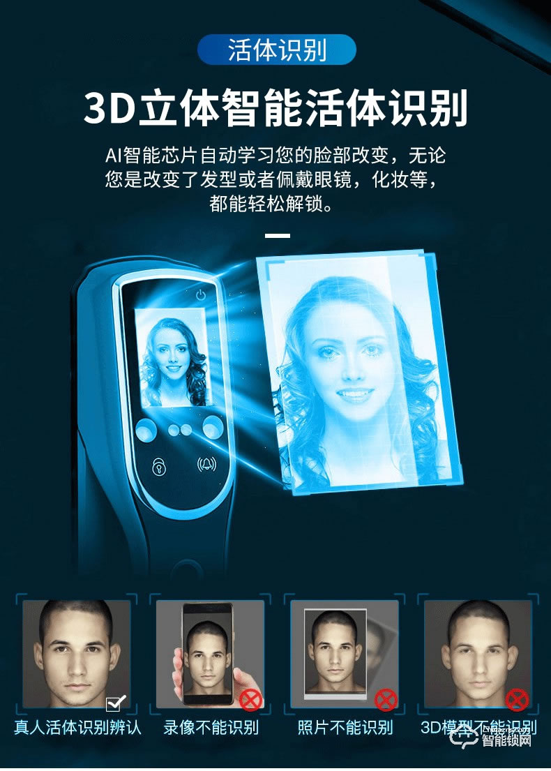 科大龍創(chuàng)智能鎖 KDM7618人臉識別鎖指紋智能鎖