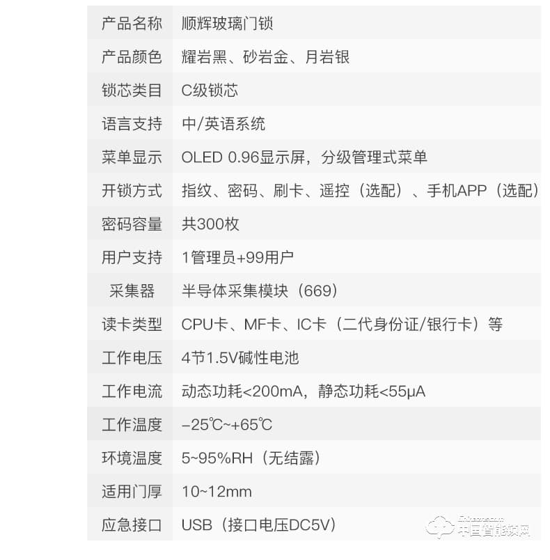 順輝智能鎖 辦公室玻璃門指紋鎖