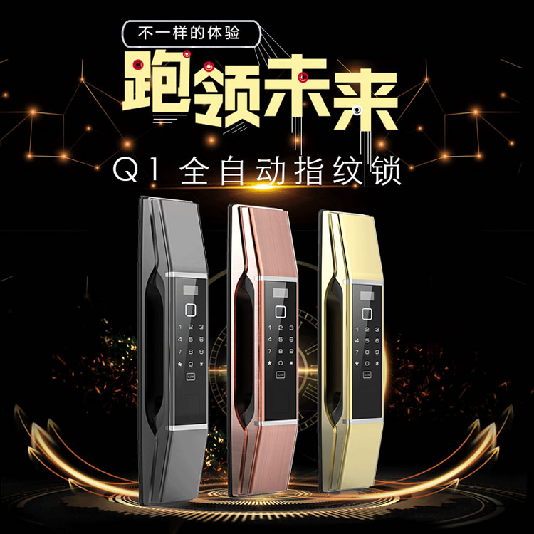 皇家金盾智能鎖 Q1家用智能門鎖推拉式開鎖
