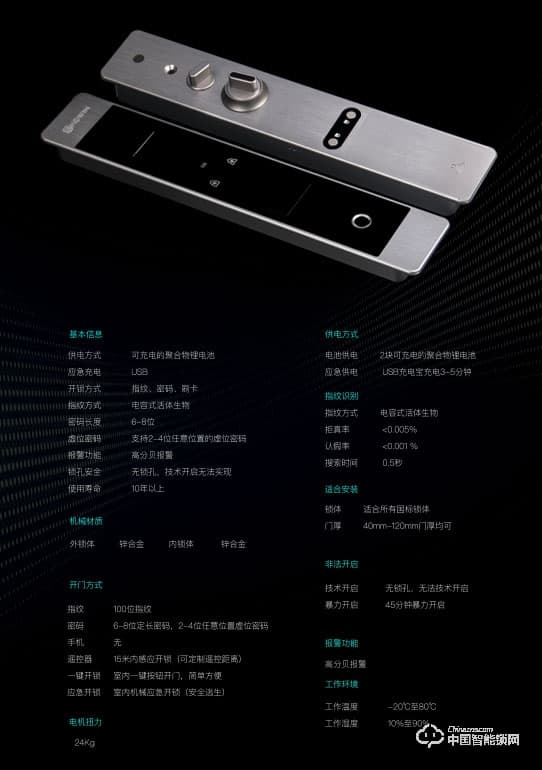 坤坤智能鎖 蘋果鎖標準版 家用防盜指紋密碼鎖