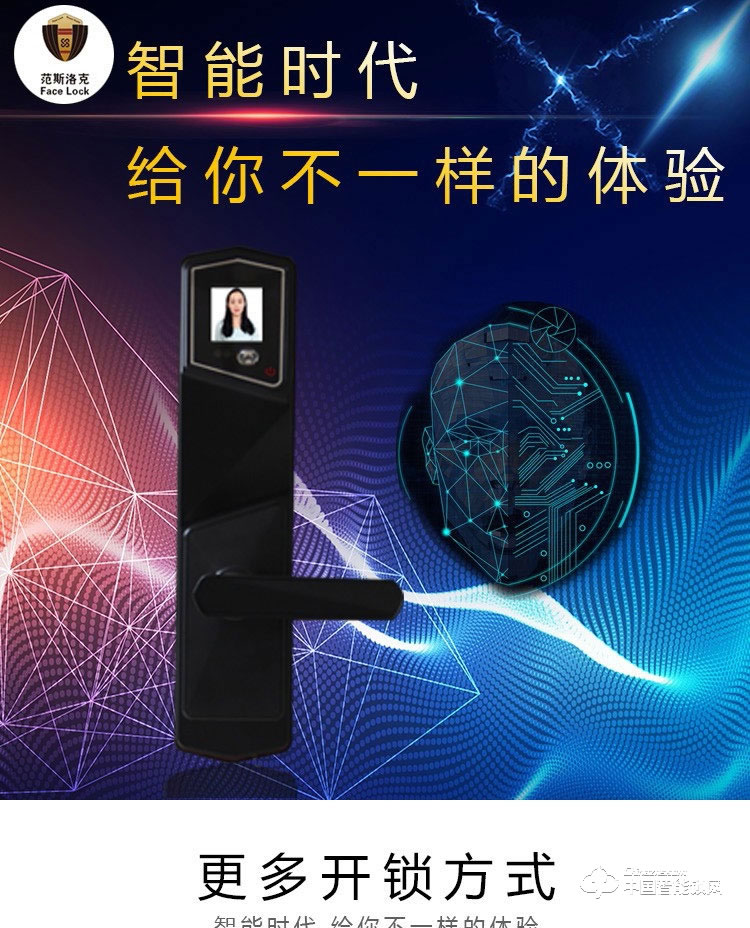 范斯洛克智能鎖 黑色人臉識別智能鎖