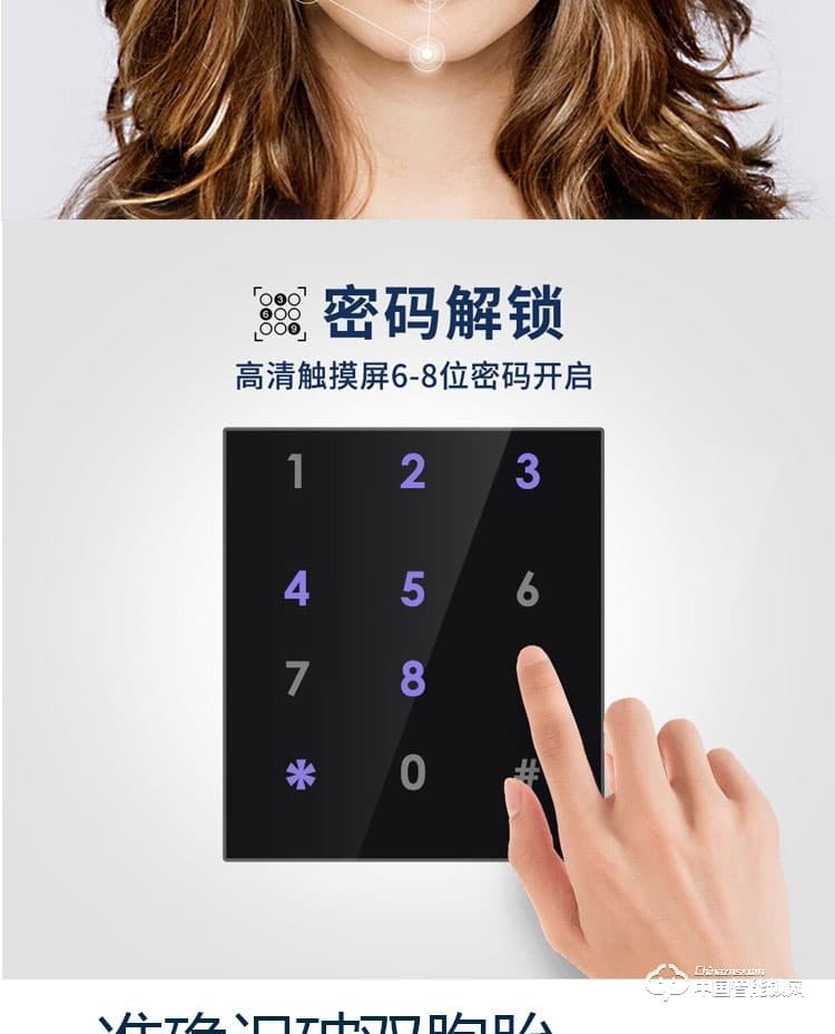 范斯洛克智能鎖 黑色人臉識別智能鎖