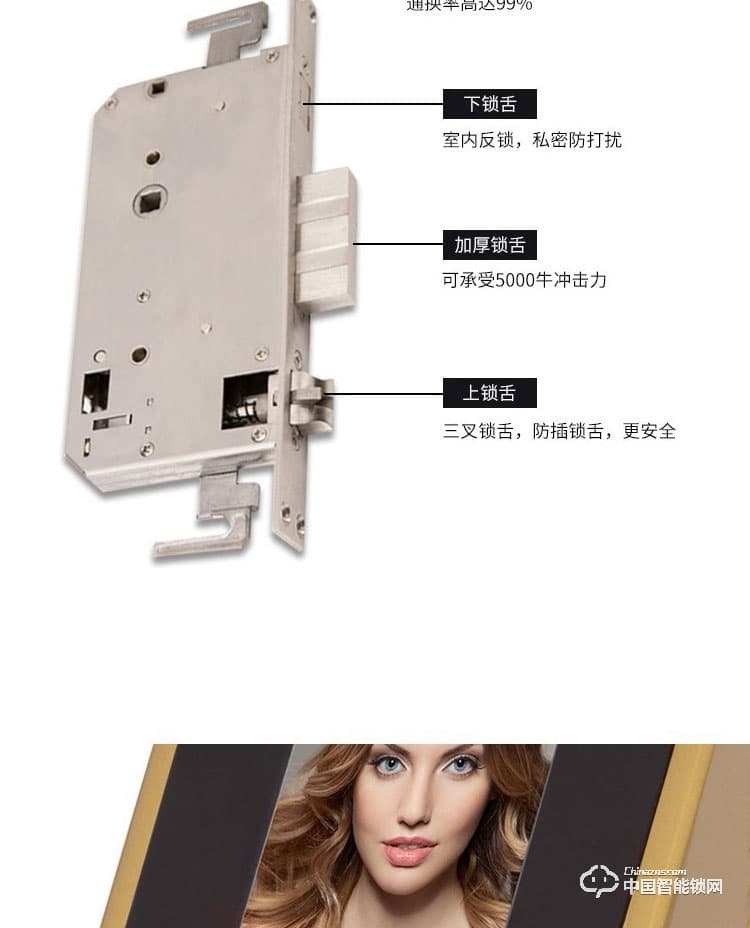 范斯洛克智能鎖 黑色人臉識別智能鎖