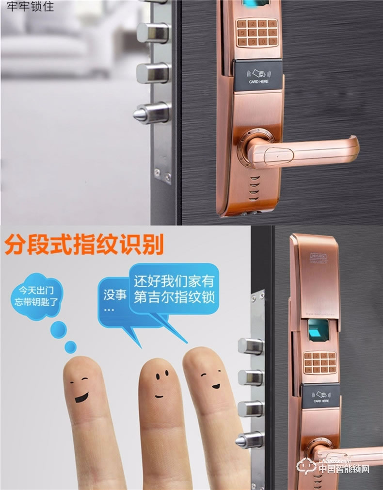 第吉爾指紋鎖 家用通用智能門鎖電子感應(yīng)鎖