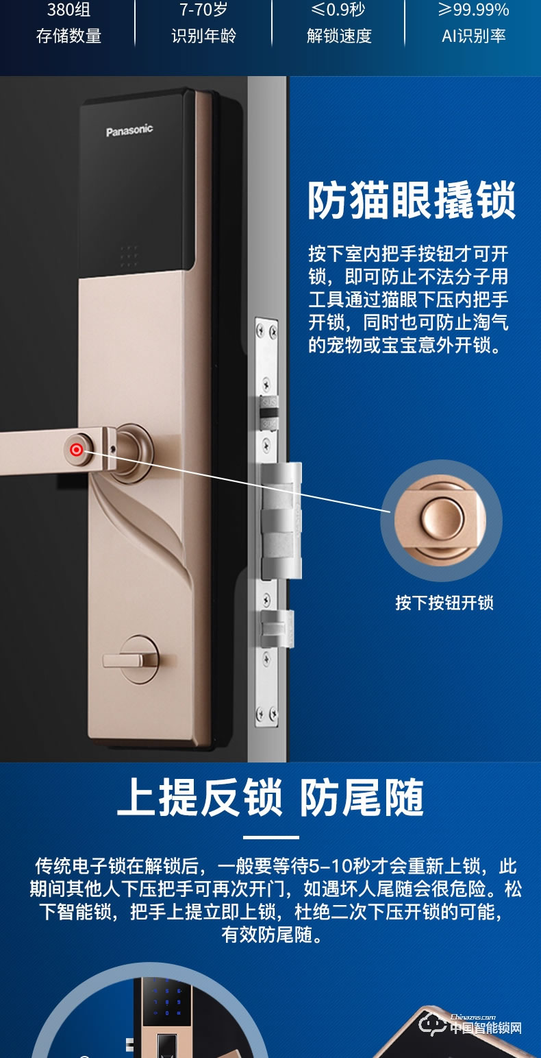 松下指紋鎖 密碼鎖感應酒店賓館王力鎖