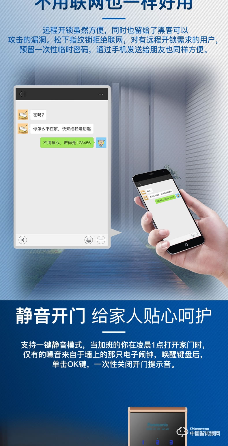 松下指紋鎖 密碼鎖感應酒店賓館王力鎖
