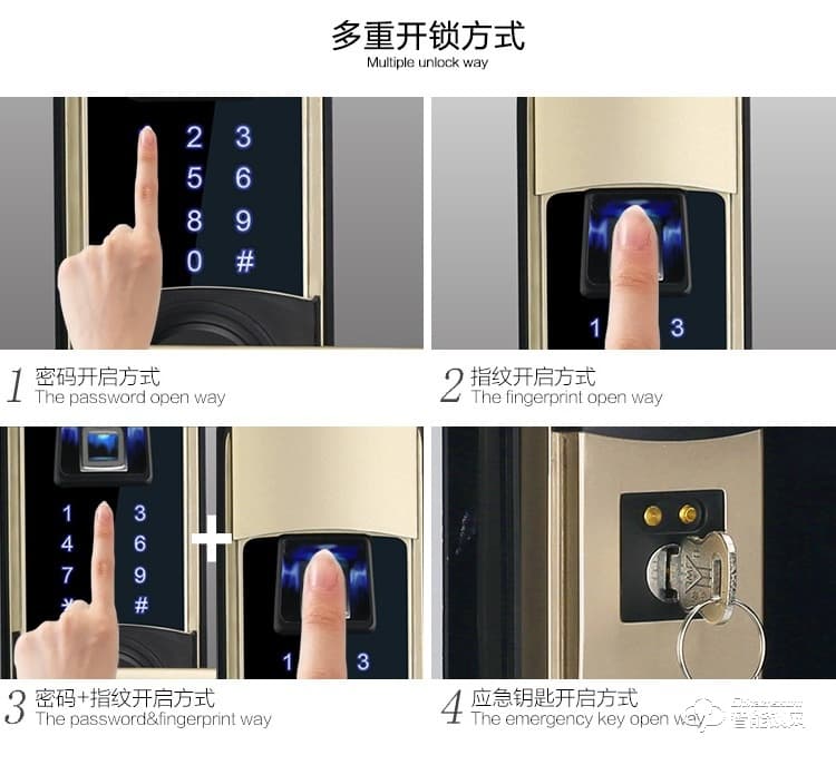 銘港物聯(lián)智能鎖 經(jīng)濟(jì)版智能指紋密碼門鎖套餐