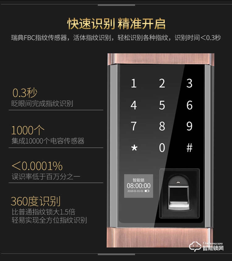 久富智能鎖 智能指紋鎖家用防盜門智能密碼鎖