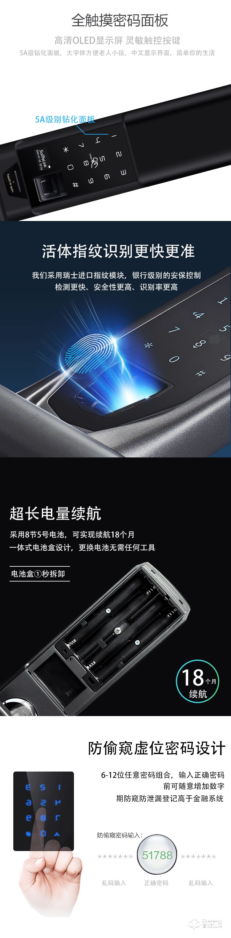 森萊智聯(lián)智能鎖 家用防盜門電子密碼鎖指紋鎖