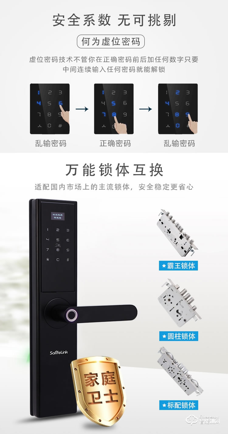 森萊智聯(lián)智能鎖 家用高檔防盜門酒店智能鎖