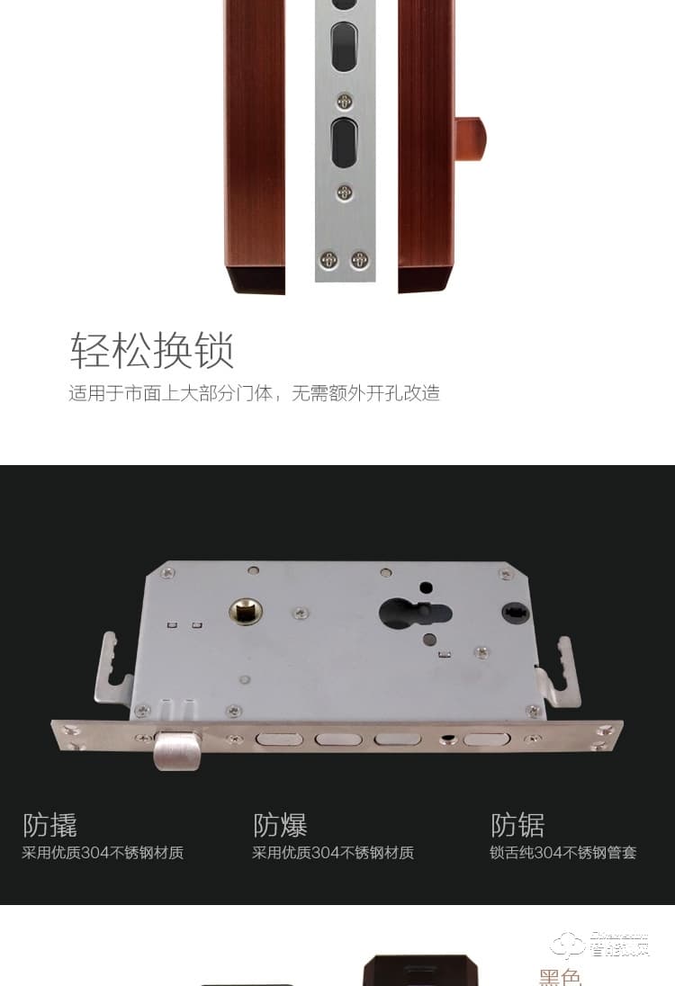 安諾斯智能鎖 指紋密碼刷卡鑰匙門鎖ANS6602