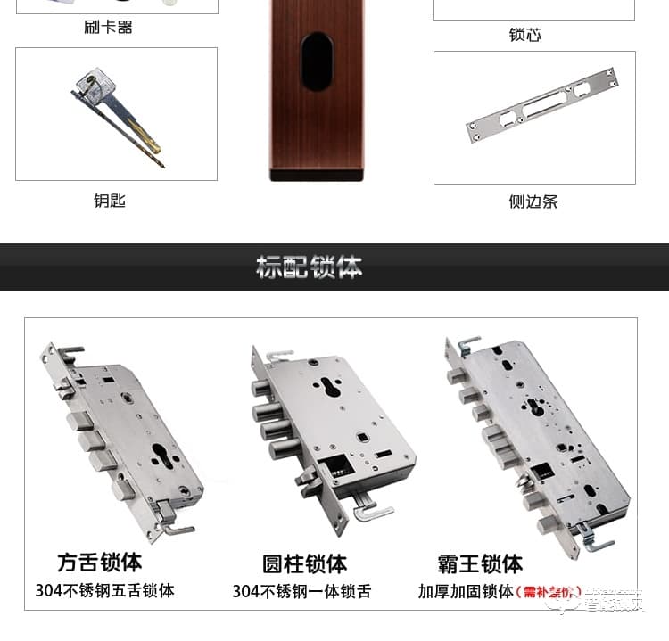 安諾斯智能鎖 指紋密碼刷卡鑰匙門鎖ANS6602