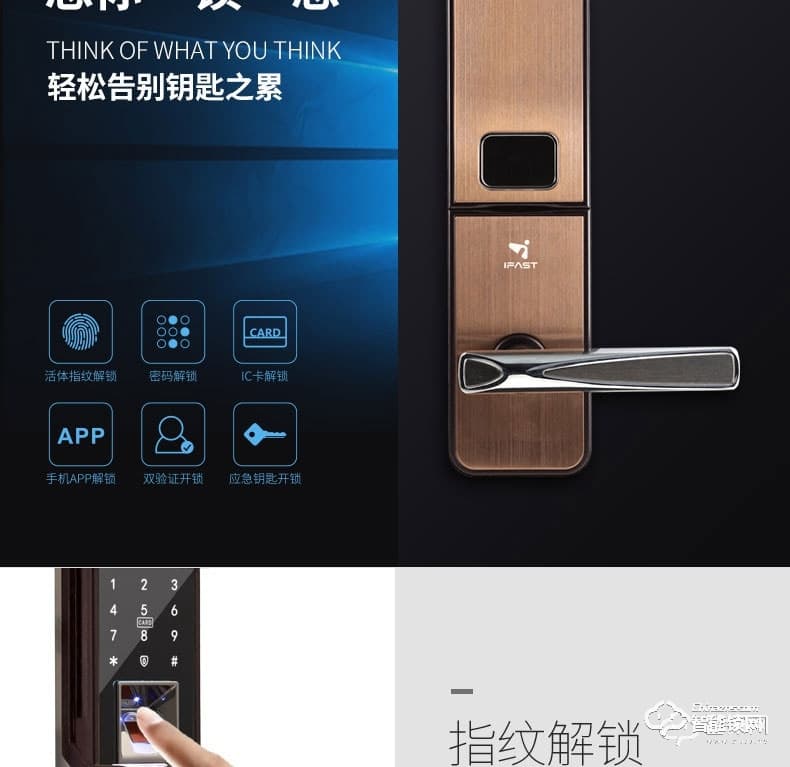 艾飛斯智能鎖 滑蓋感應(yīng)密碼大門鎖