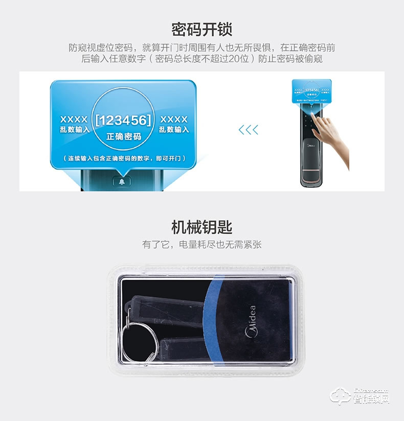 美的指紋鎖 家用密碼鎖app遠程管理鎖