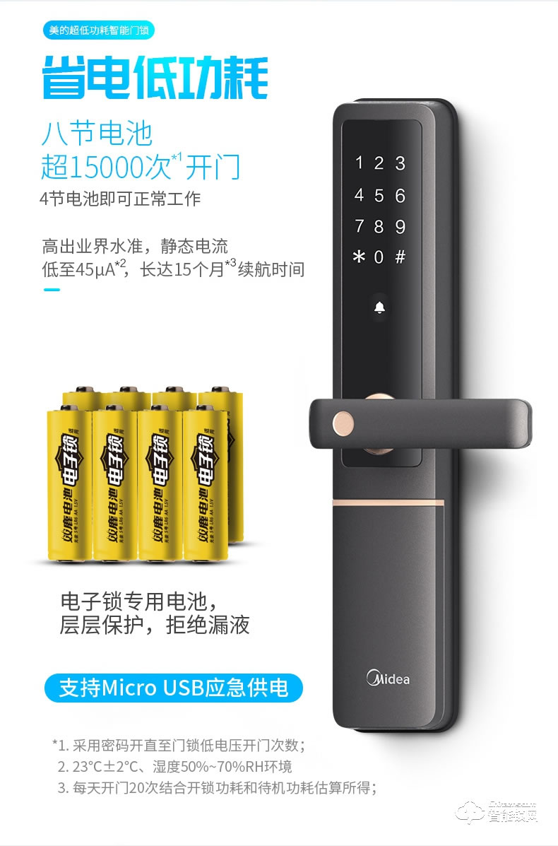 美的指紋鎖 藍(lán)牙防特斯拉線圈鎖