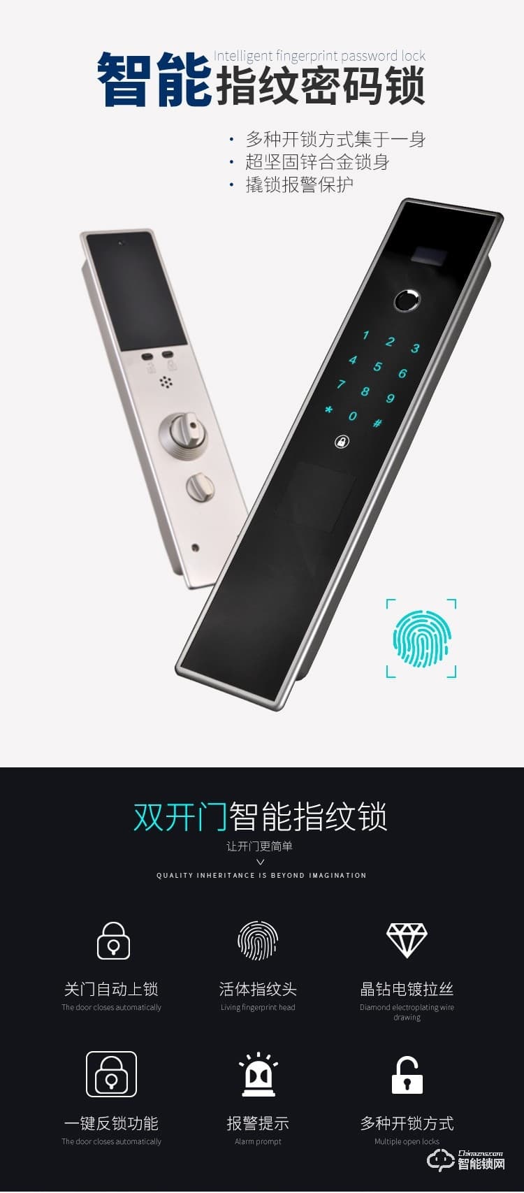 羅斯盾智能鎖 全自動(dòng)防貓眼超B級(jí)鎖芯