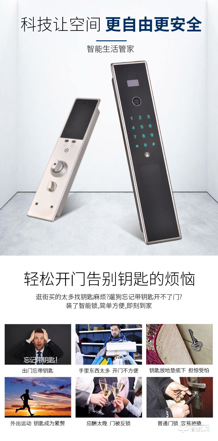 羅斯盾智能鎖 全自動(dòng)防貓眼超B級(jí)鎖芯
