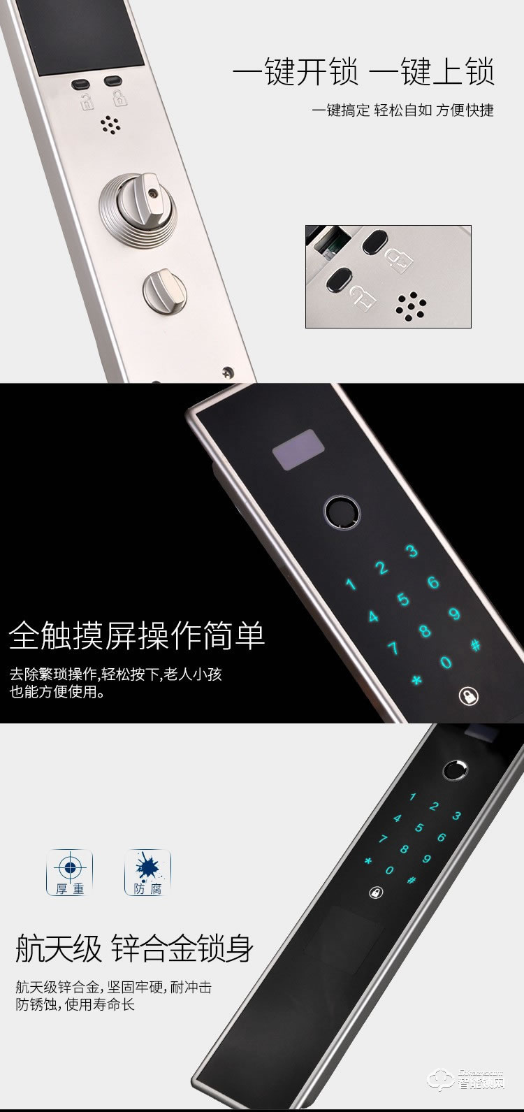 羅斯盾智能鎖 全自動(dòng)防貓眼超B級(jí)鎖芯