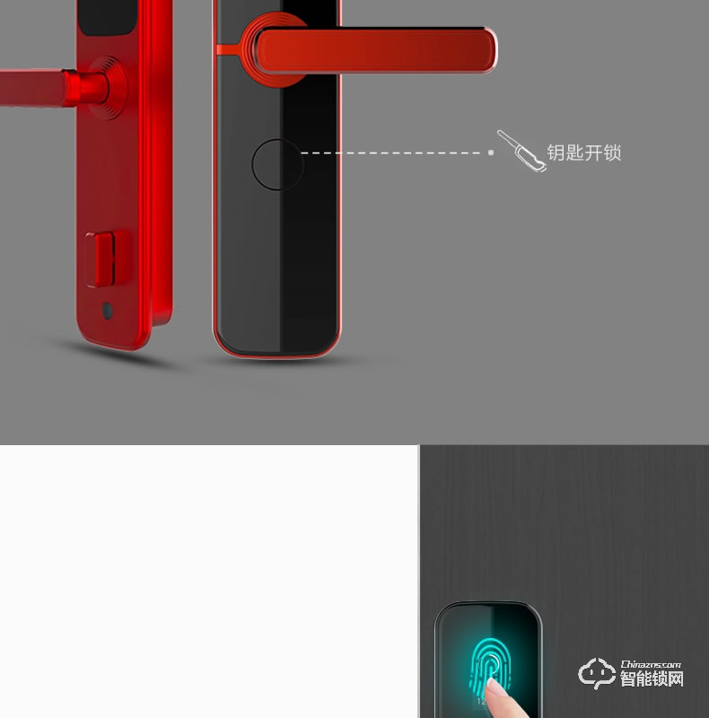 國民安全智能鎖 V3虛位密碼鎖家用指紋鎖